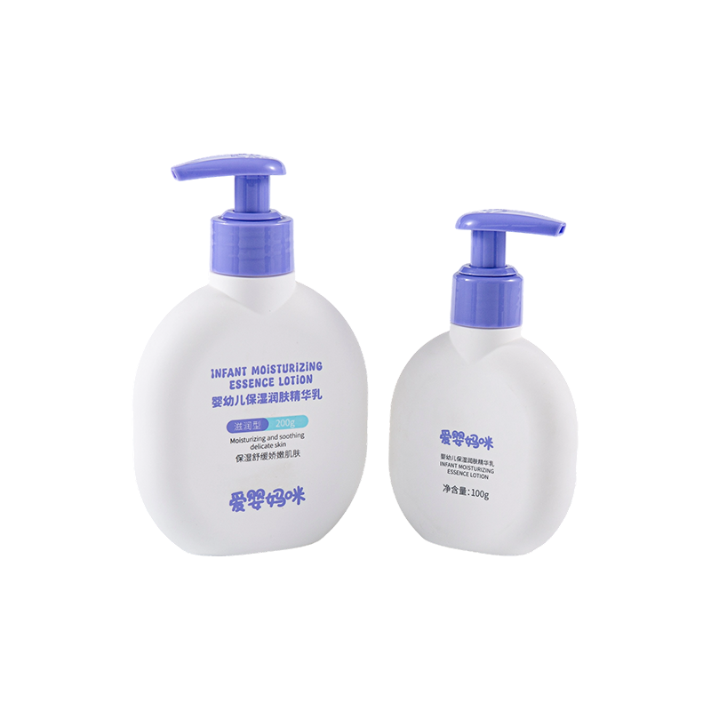 ขวด PE ทรงกลมฝาสีม่วงเรียบง่ายและสวยงาม